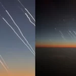 Ataque do Irã é registrado por passageiros de voo comercial da Arábia Saudita.