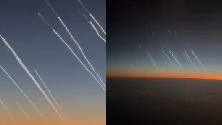 Ataque do Irã é registrado por passageiros de voo comercial da Arábia Saudita.