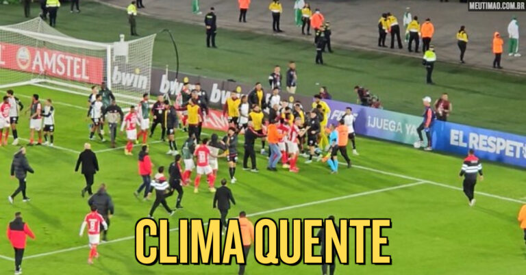 Clima quente! Veja como começou a confusão após Santa Fé x Corinthians